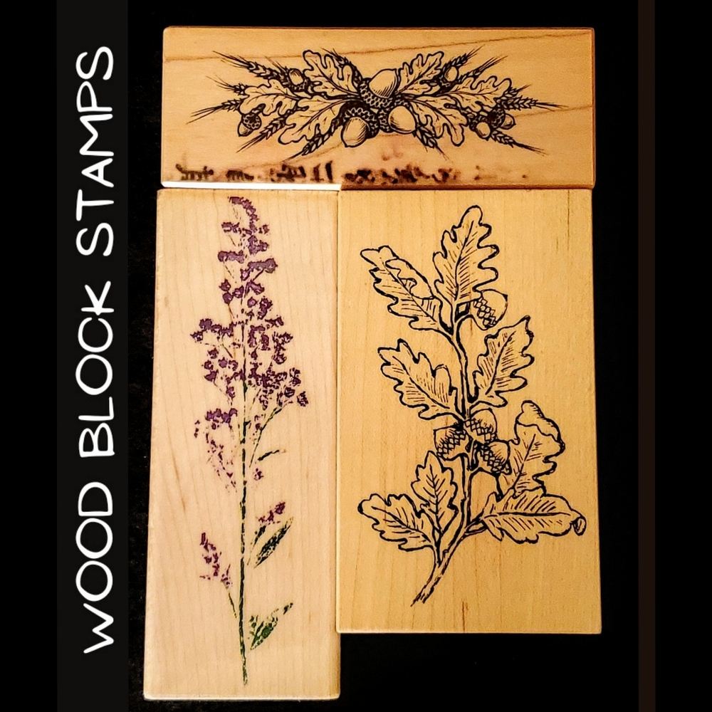 Wood Block Rubber Stamps - Foliage